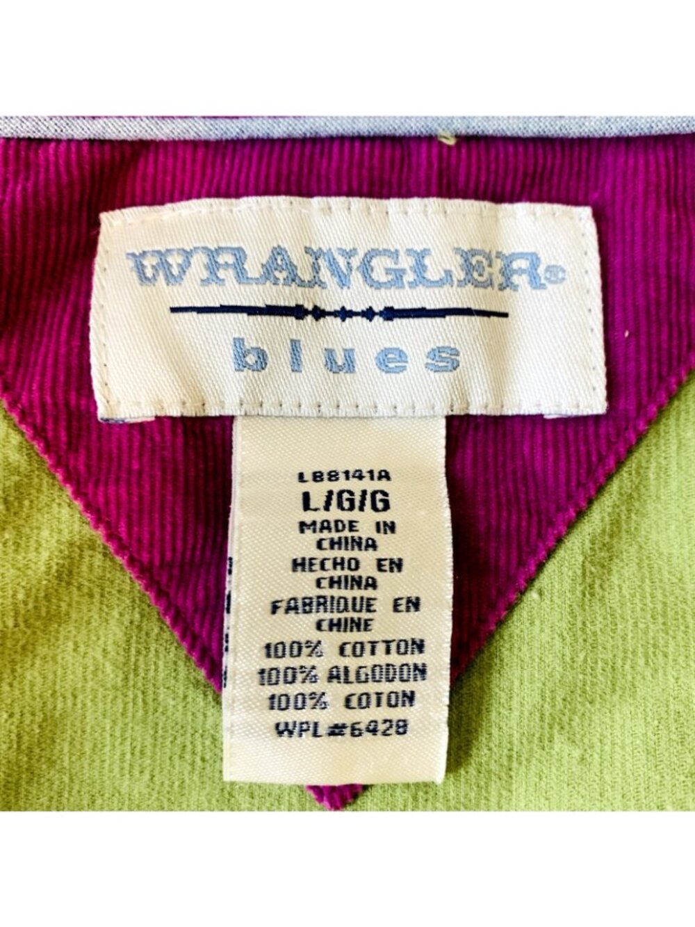 Wrangler Blues Womens Corduroy Pearl Snap Western Shirt Cotton Green Size L - Picture 12 of 14